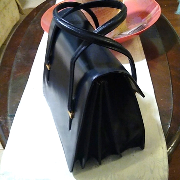 RARE JOSEPH HORNE NAVY BLUE BLACK ITALY SAFFIANO BRIEFCASE GORGEOUS HANDBAG - Picture 15 of 15